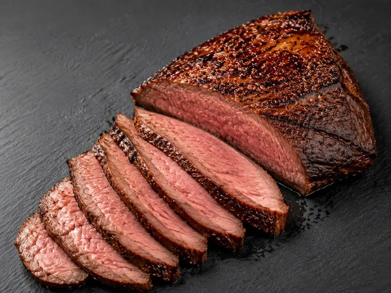 Gegrilltes Wagyu-Tri-Tip in Scheiben
